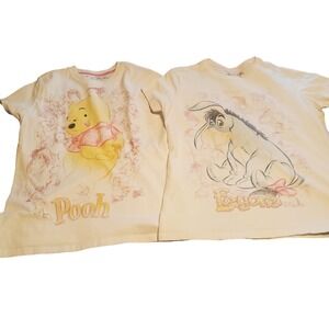 Disney Studio Collection Size M Pair of  T-Shirts Eeyore and Pooh Cotton (READ)